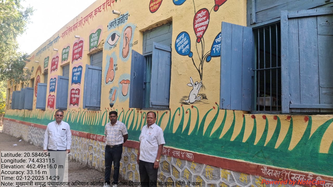 मुख्यमंत्री समृद्ध पंचायत अभियान अंतर्गत जि प शाळा बोलक्या भिंती 